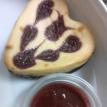 White Chocolate Raspberry Cheesecake Mini Heart with Sauce